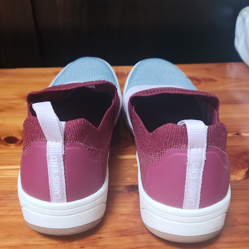 Lands' End Women's Sneakers in Burgundy and Gray - Like new, barely worn - Picture 4 of 9